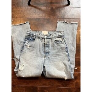 Revice Womens Straight Leg Distressed Mom Jean Womens Size 28